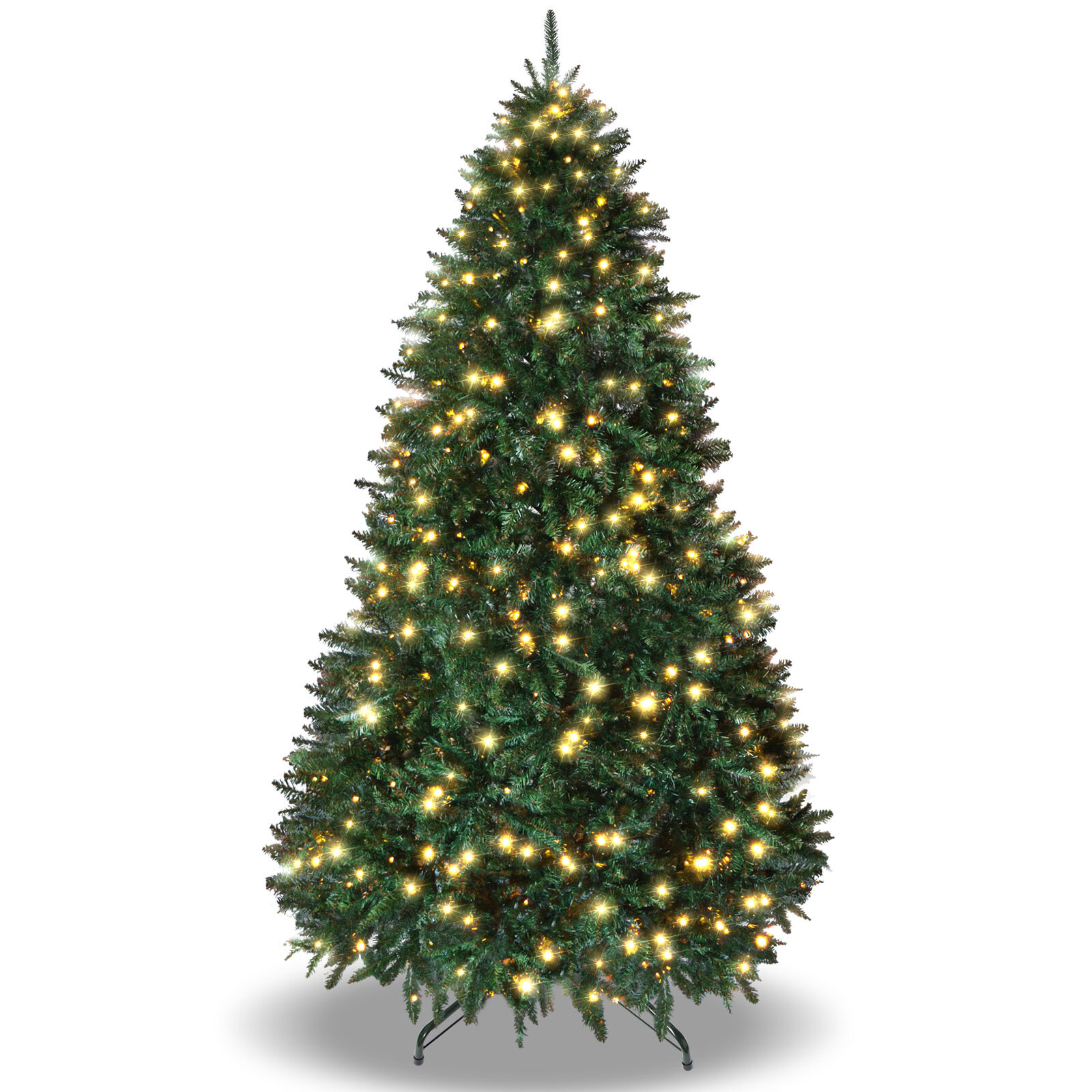 The Holiday Aisle® 7.5' Green Artificial Christmas Tree with 750 Clear ...