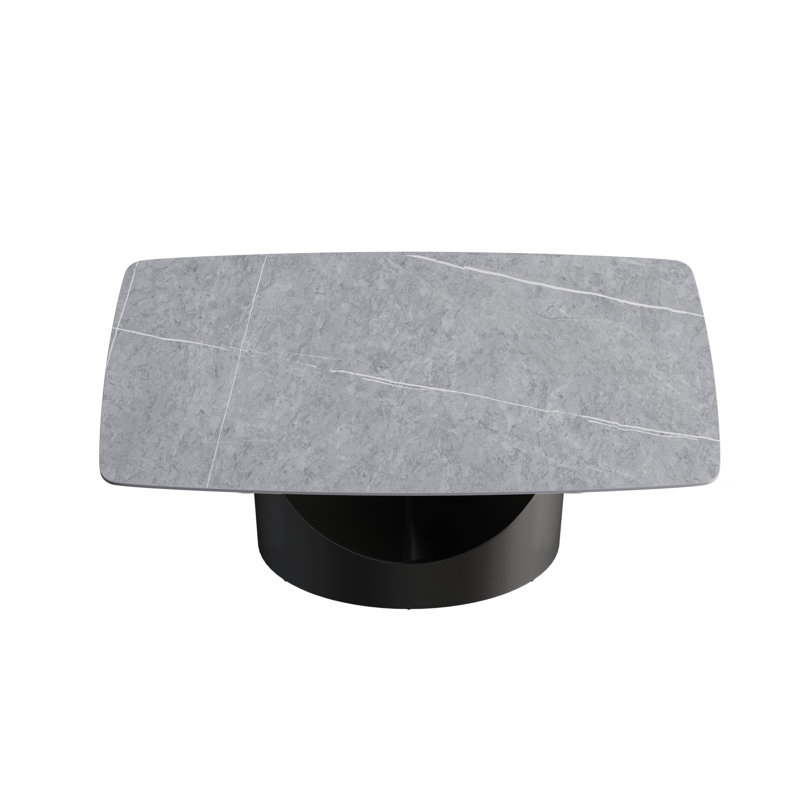 Table de salle à manger Aliyas, H 29,53 po x L 63 po x l 35,4 po, Noir, Gris