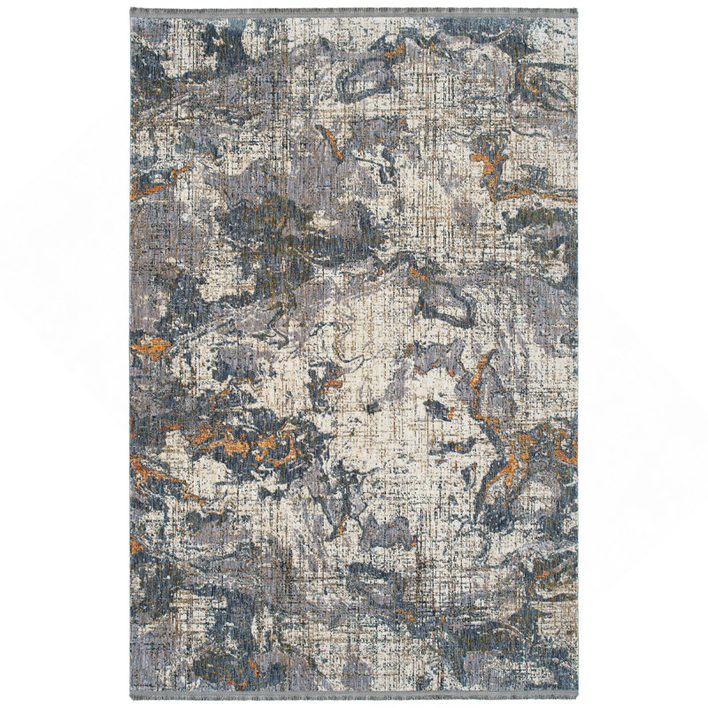 Tapis rectangulaire moderne, abstrait, à poils courts, Rectangle 5 pi 3 po x 7 pi 3 po