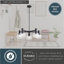 Lustre transitionnel noir 5 lumières Marshall