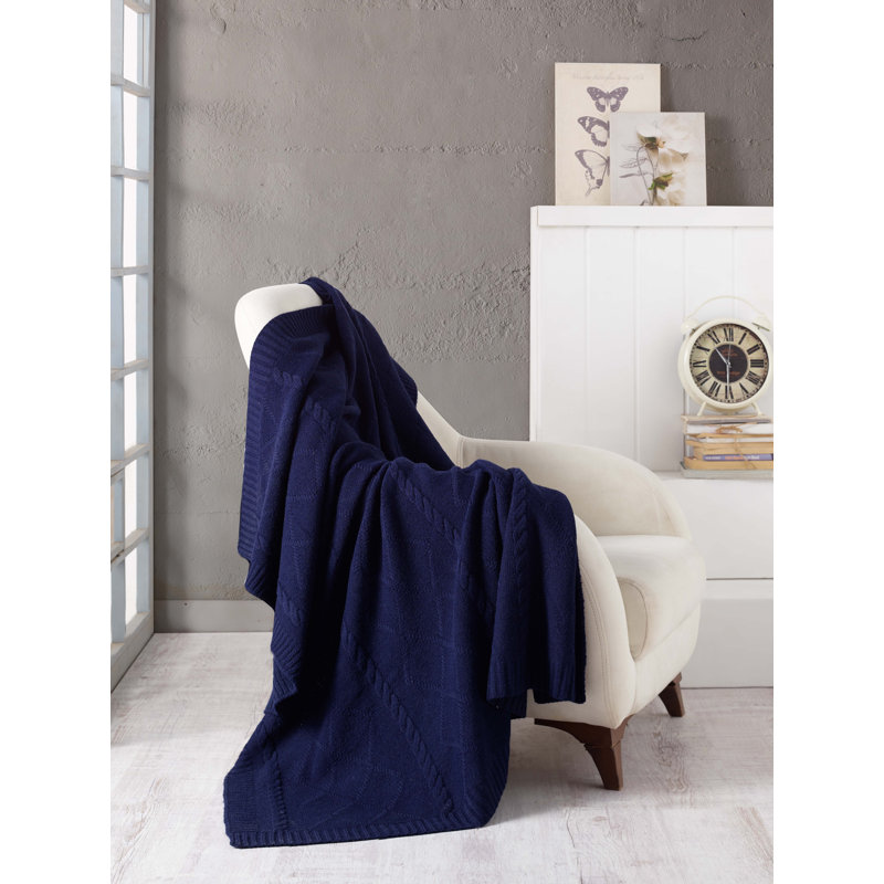 Jeté en laine Zainab, Bleu marine