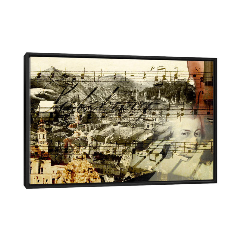 « classic music », impression sur toile, H 18 po x l 26 po x P 1,5 po, Toile avec cadre noir, Pas de tapis