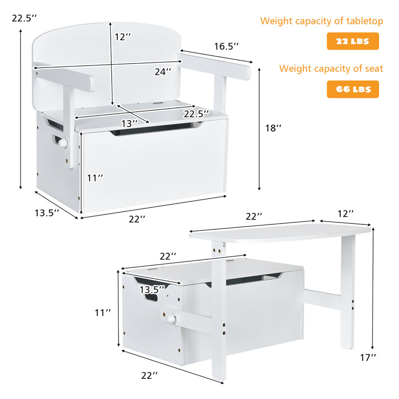Muscatine Kids Rectangular Play Or Activity Table and Chair Set