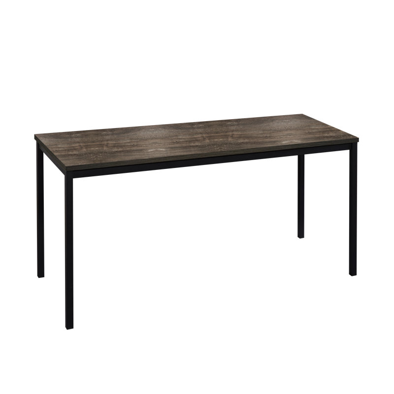 Lakeicha Solid Wood Top Metal Base Computer Desk, 29.5" H x 47.2" W x 23.6" D, Rustic Oak/Black, Gray