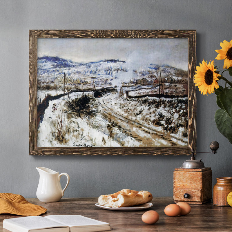 Train in the Snow, Argenteuil, 1875, reproduction d'art sur toile, Noyer, H 22 po x l 32 po x P 1,5 po