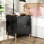 Table de chevet en bois manufacturé et acier Cainsville-99178245