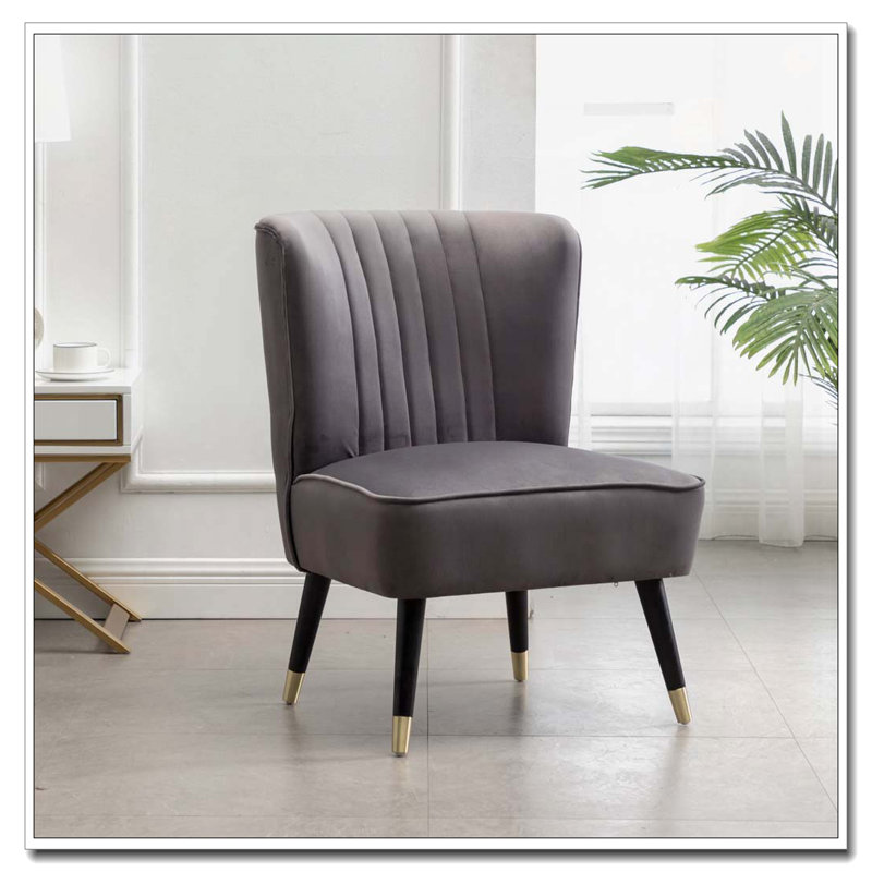 Fauteuil d'appoint en velours, Gris