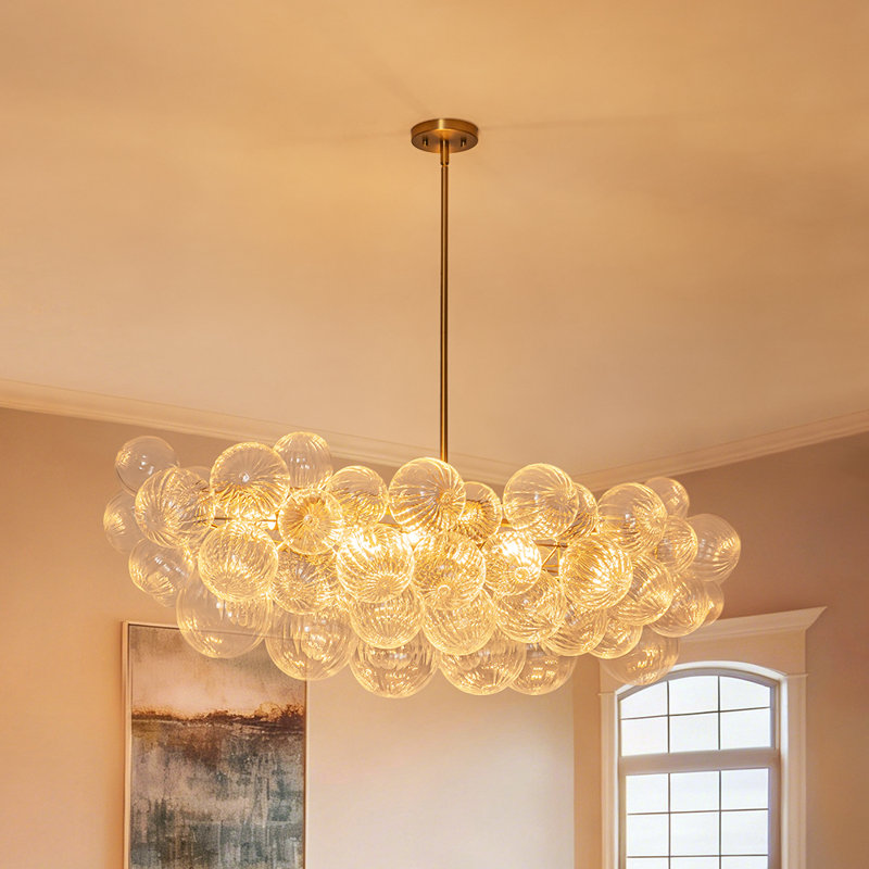 Lustre îlot en verre 6 lumières Ornate Glam