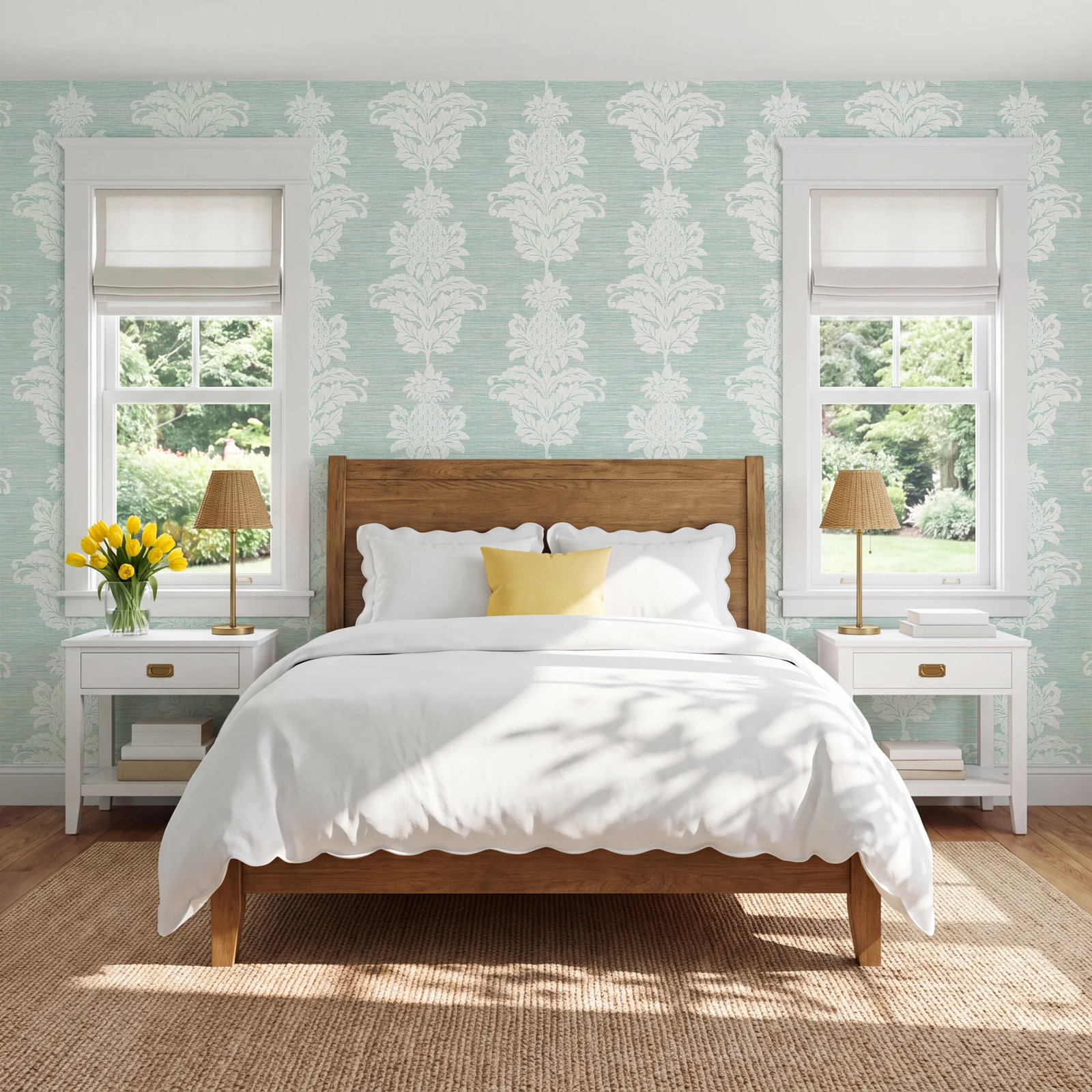 Tefft Floral Wallpaper, Turquoise