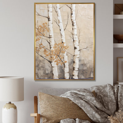 " Beige Minimalism Tree Birch III "