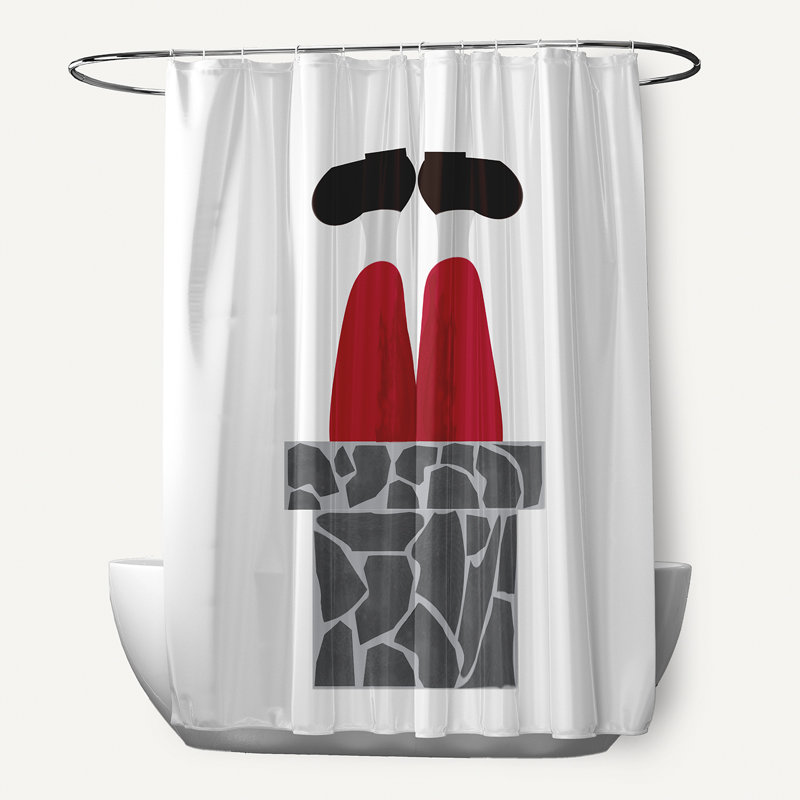 Away He Goes Print Single Shower Curtain, Grey