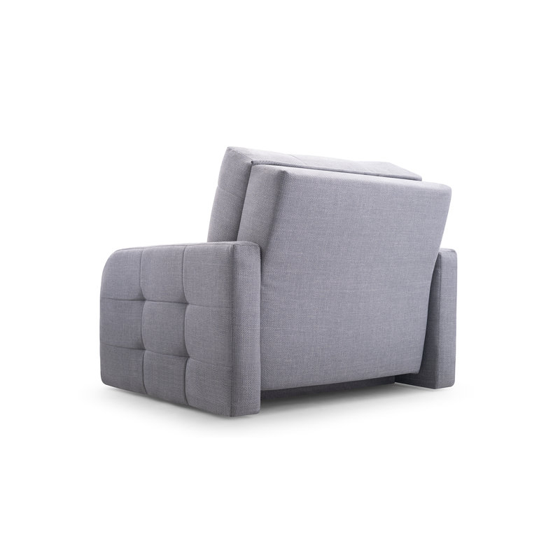 Hoggard Upholstered Accent Chair with Footstool, Light Grey