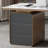 Gray + Coffee + Gold Rectangular Sintered Stone + Manufactured Wood + Stainless Steel with 3 drawers desk-118734291-118734289