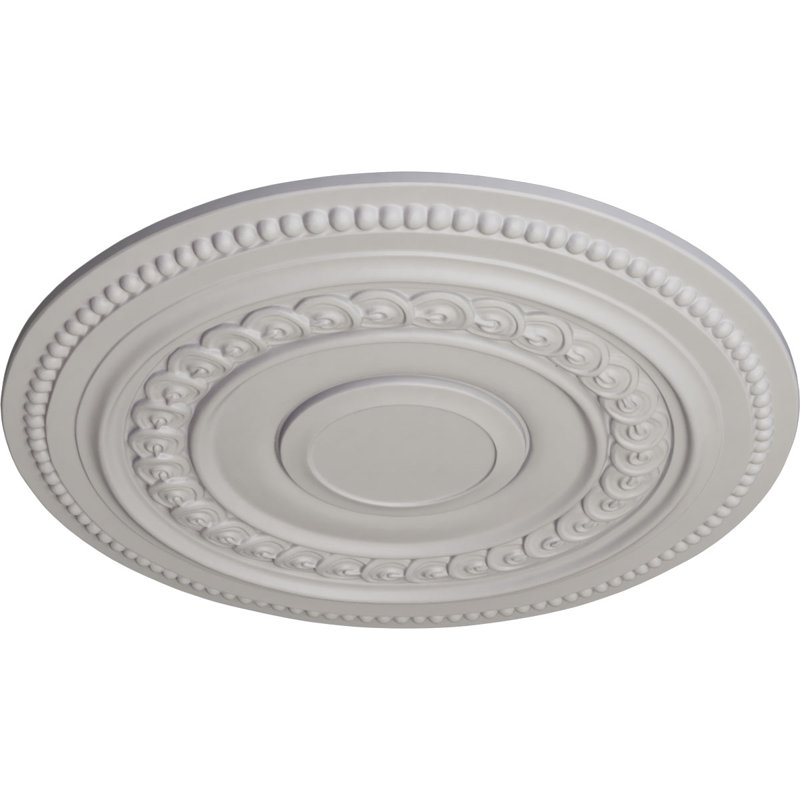 Médaillon de plafond 18 po x P 1 1/4 po Oldham (convient aux auvents jusqu'à 8 5/8 po), Blanc ultra pur