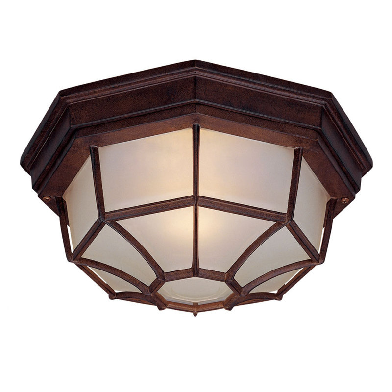 Canova Glass Flush Mount, Burled Walnut