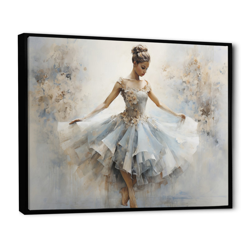 «Blue Ballet Dance II - Ballet», art encadré, 24" H x 32" W, Cadre flottant noir