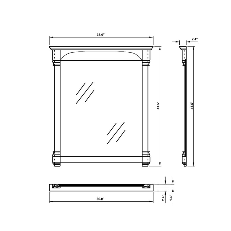 Lollis Rectangle Wall Mirror, Espresso