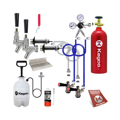 Kegco Ultimate 2-Tap Door Mount Kegerator Conversion Kit with 5 lb. CO2 Tank
