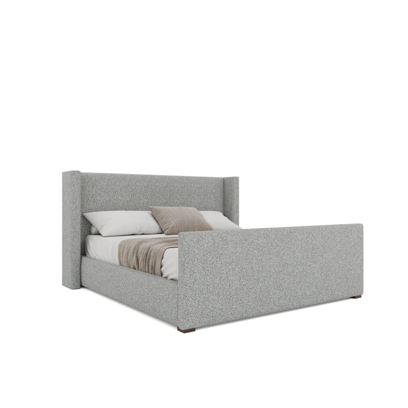 Lit bas Aylet Luxe, Grand, Bouclé huître