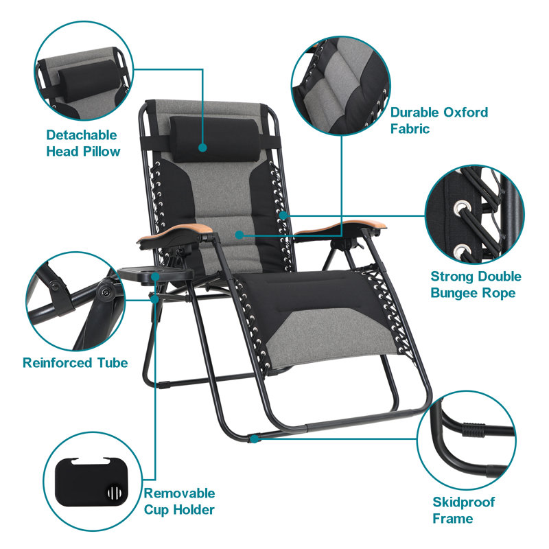 Talecia Folding Zero Gravity Chair, Black