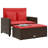 Ebern Designs Patio Sofa With Cushions 2-Seater Poly Rattan-107166781-107166754