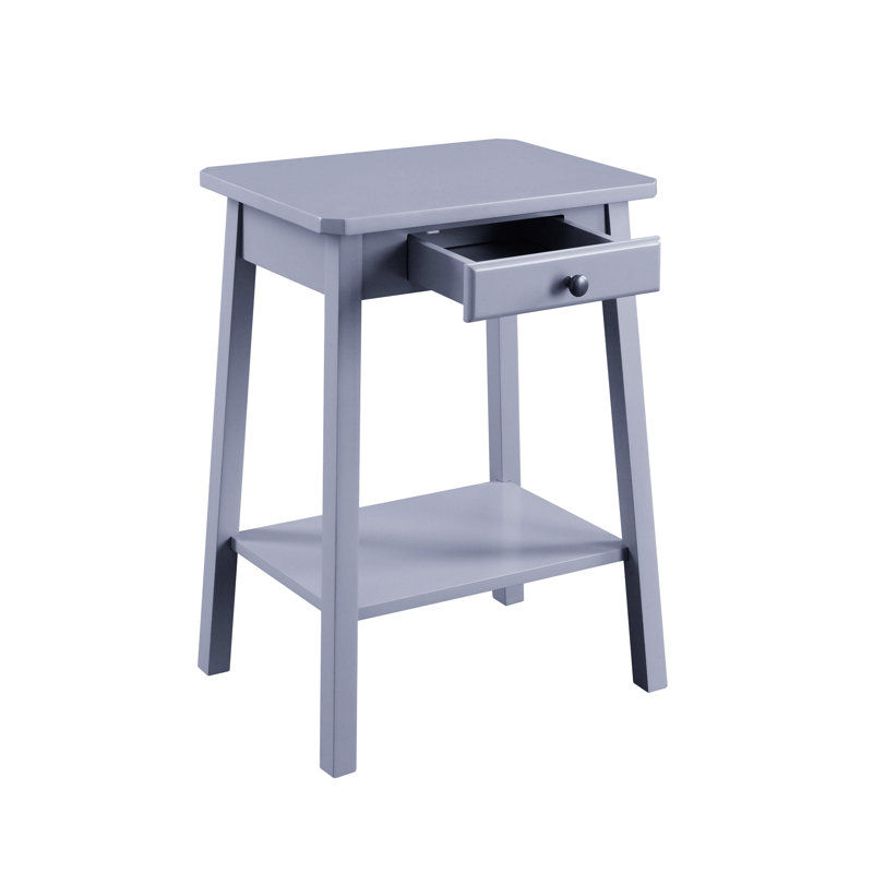 Kaife Gray Accent Table With Display And Utility Function