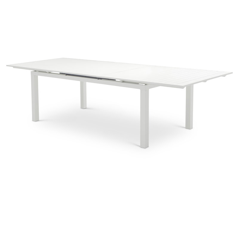 Basurto Salzer Extendable Aluminum Dining Table, White
