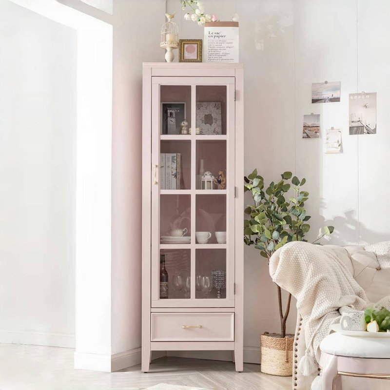 Vitrine moderne, simple et légère de luxe, Rose