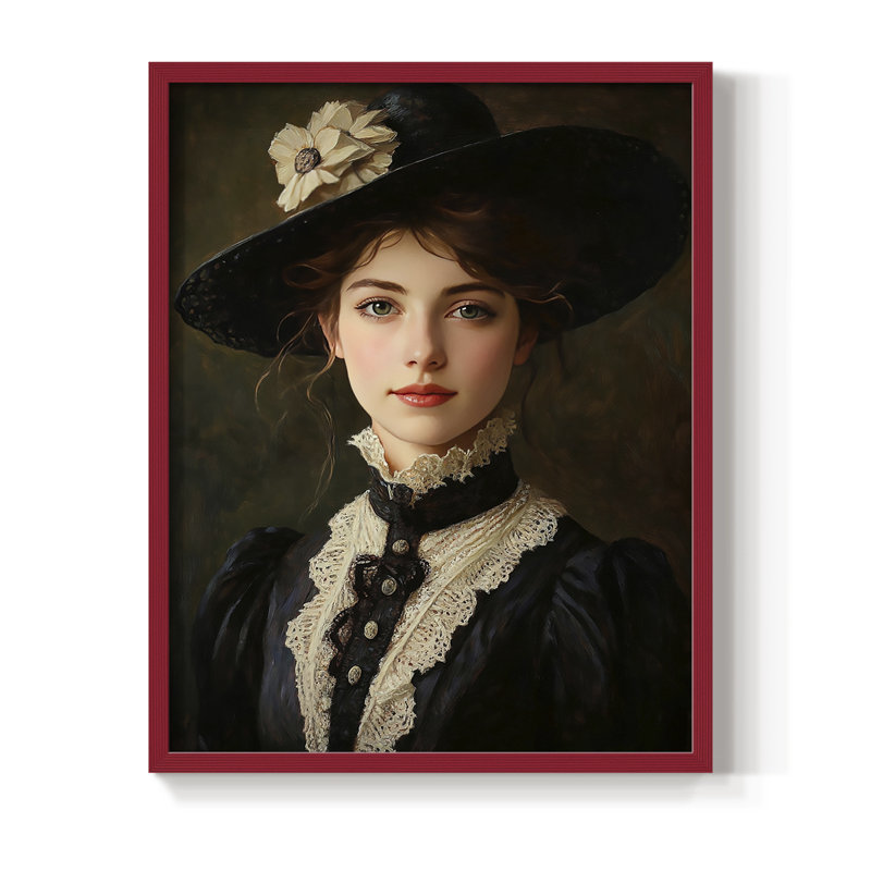 Reproduction encadrée WOMEN Series CCXVII - bois massif, H 15 po x l 12 po, Rouge