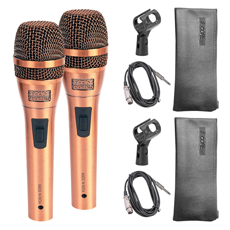 5 Core XLR Microphone Dynamic Mic Karaoke Singing Studio Microfono Handheld Mics - 2PCS