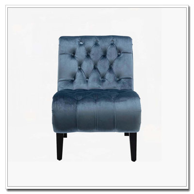 Chaise de salon en velours sans accoudoirs