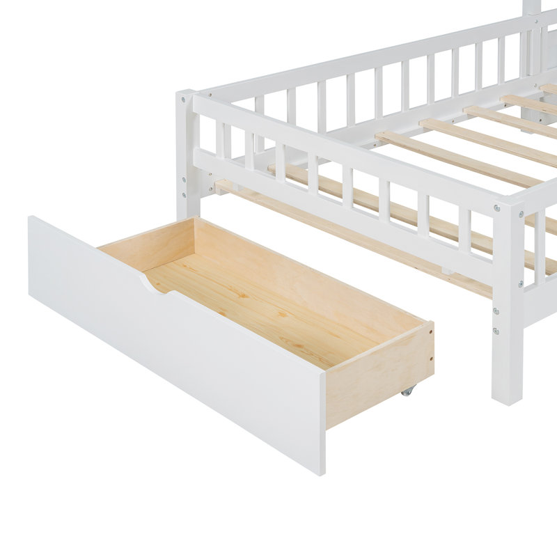 Lit simple blanc avec rembourrage, capacité de charge, charge sans fil, tablettes, deux tiroirs pour un espace de taille résilience, plaisir