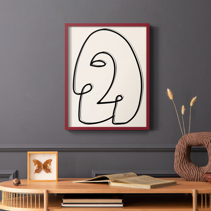 Face It II, reproduction encadrée - bois massif, Rouge, H 10 po x l 8 po