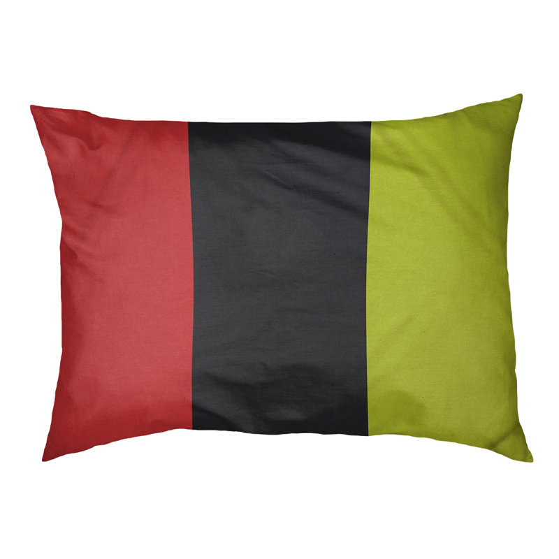 Coussin Washington, Moyen (l 28 po x P 18 po x H 9,5 po), Rouge torche / gris anthracite / vert volt