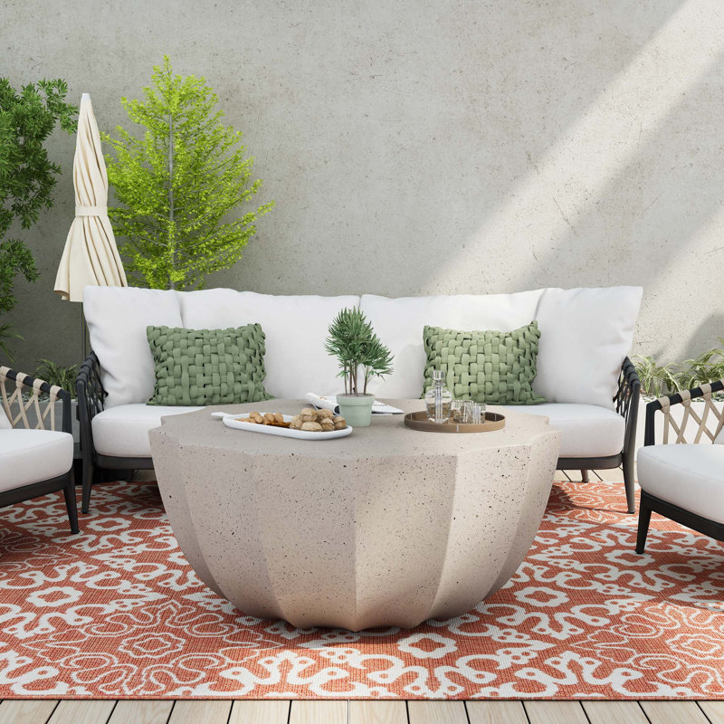 Table basse d'intérieur et d'extérieur 35,43 ", Blanc