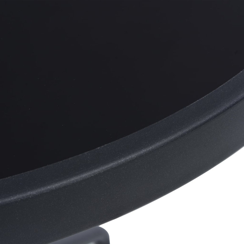 Table d'appoint de jardin en acier thermolaqué noir 23,6 po
