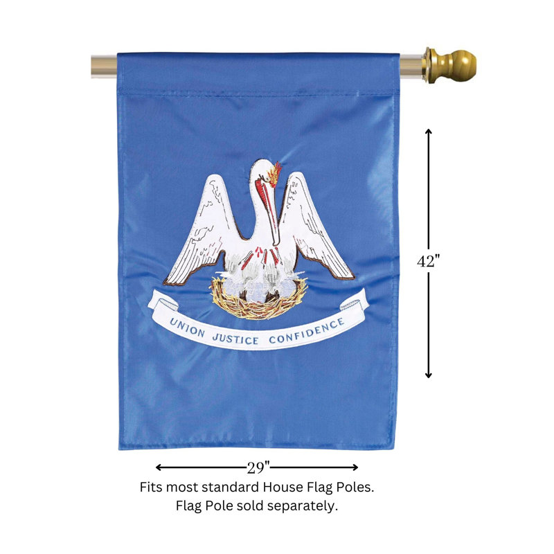 Drapeau polyester de l'État de la Louisiane, H 42 po x l 29 po