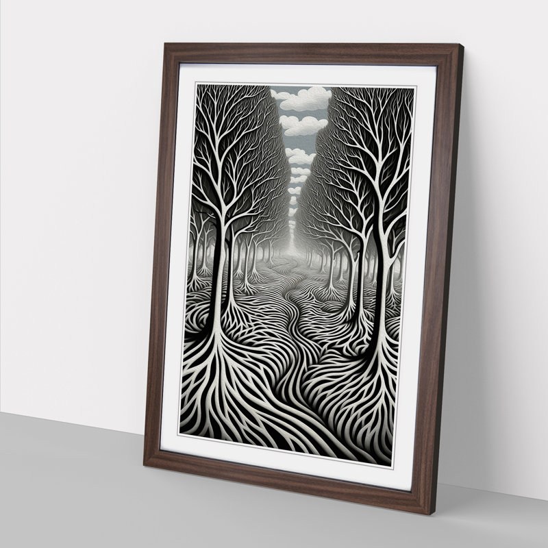 Forest Op Art - Framed Print, Walnut Framed, 64cm H x 46cm W