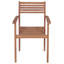 Chaise de patio empilable en teck avec coussin-1594752491