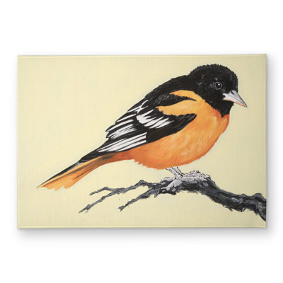 Realistic Little Bird on a Branch Door Mat | Home Decor