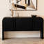 U_STYLE Console de 63 pouces à motif de vagues avec 4 portes et tablette réglable, canapé incurvé derrière le canapé, table d'entrée rustique étroite pour le salon, le vestibule et le couloir-425663953