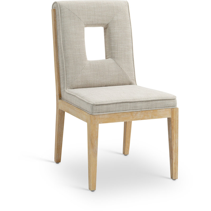 Chaise d'appoint Flore, Tissu crème texturé en lin, Naturel