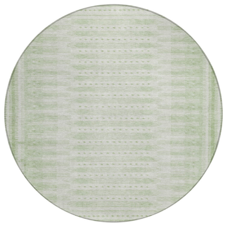 Machine Washable Indoor/Outdoor Xhevrie Sage Rug