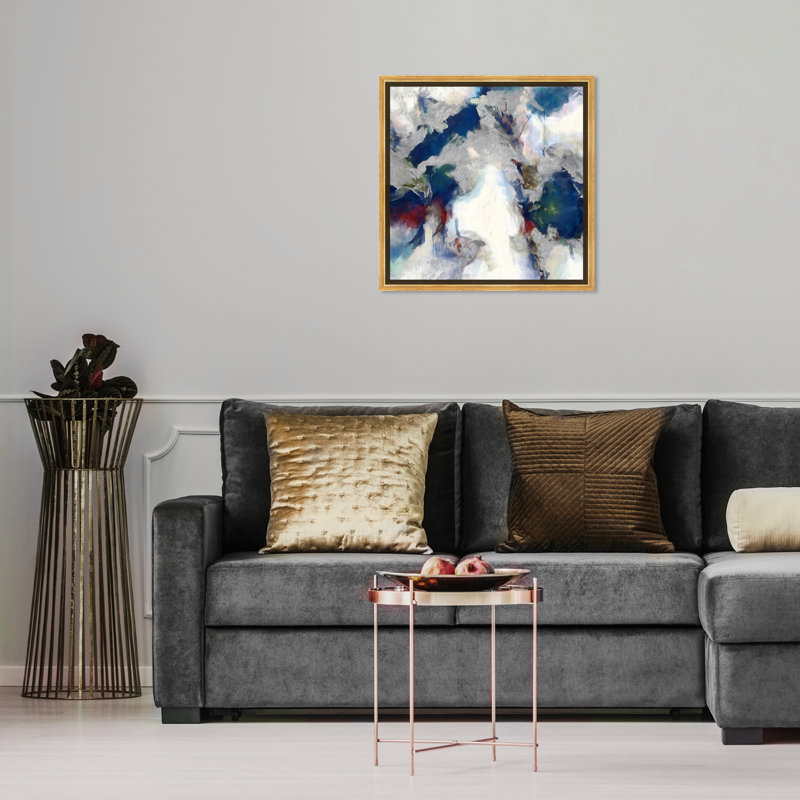 Abat-jour Explosive - Peinture sur toile, H 16 po x l 16 po, Toile avec cadre doré