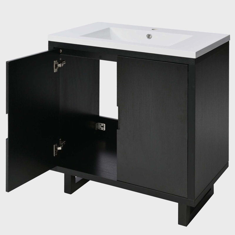 Ensemble de meuble-lavabo simple 29,5 po Nurbek, Noir