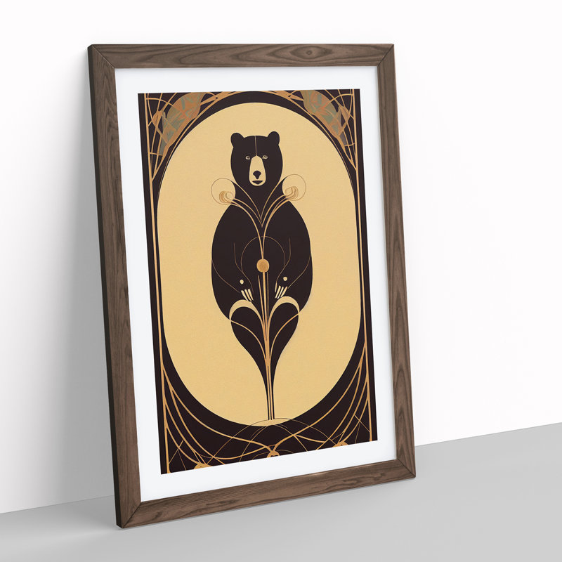 Bear No.1 - Single Picture Frame Print, 64cm H x 46cm W x 2cm D, Walnut Framed