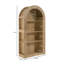 Bibliothèque arquée de 78,74 po de hauteur, bibliothèque de style Mid-Century moderne à 4 niveaux avec tablette de rangement ouverte pour la salle à manger, le salon, la chambre à coucher-1277082862
