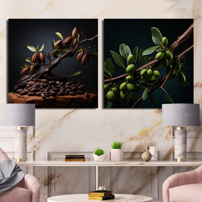Cacao Mystical Mocha - Ensemble de 2 collages carrés cacao
