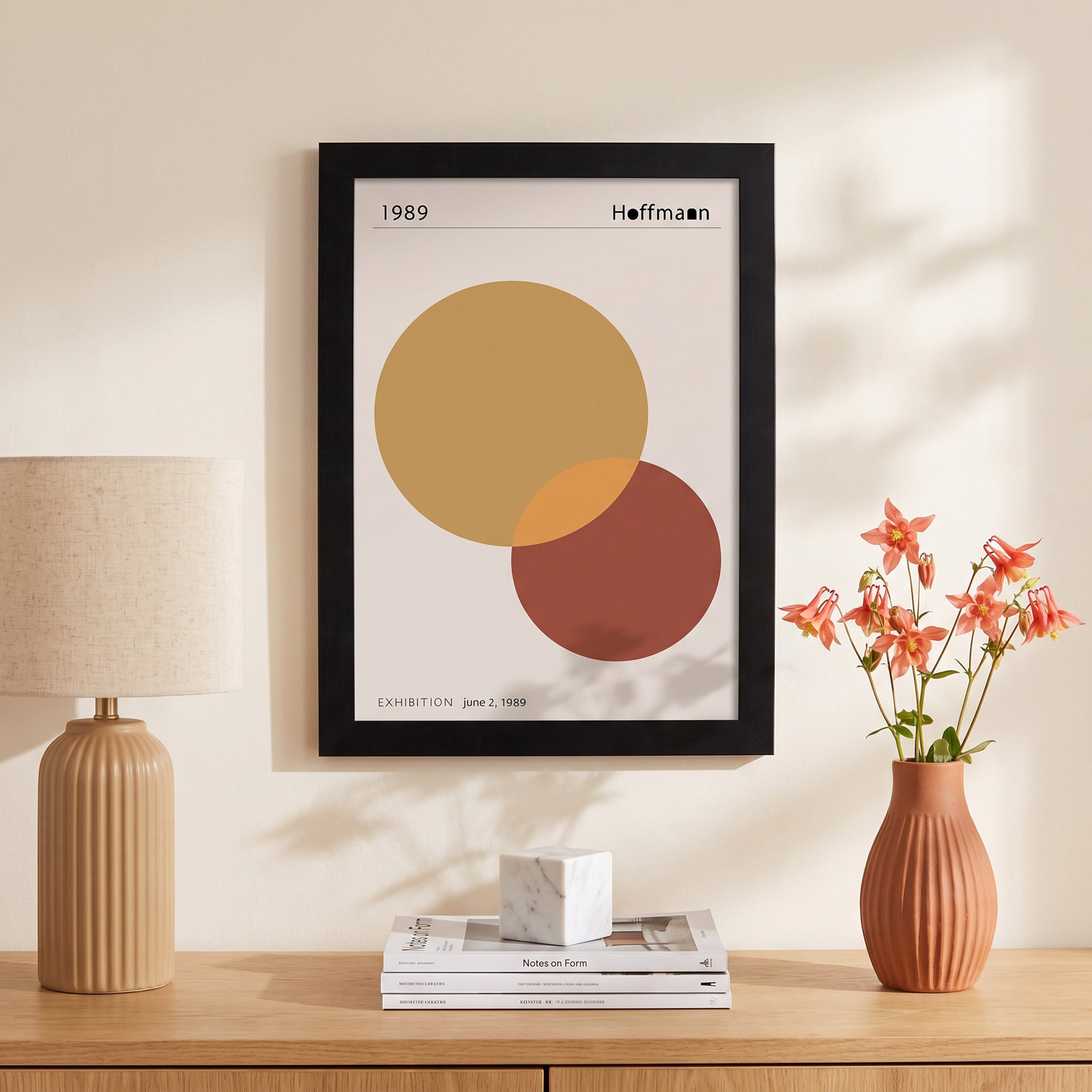 1989 Hoffman Print, 13.2" H x 9.56" W x 0.88" D, Black