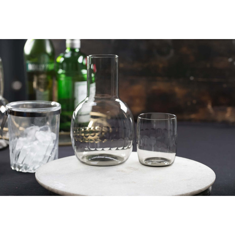 2 - Piece Crystal Carafe Set, Clear/Black
